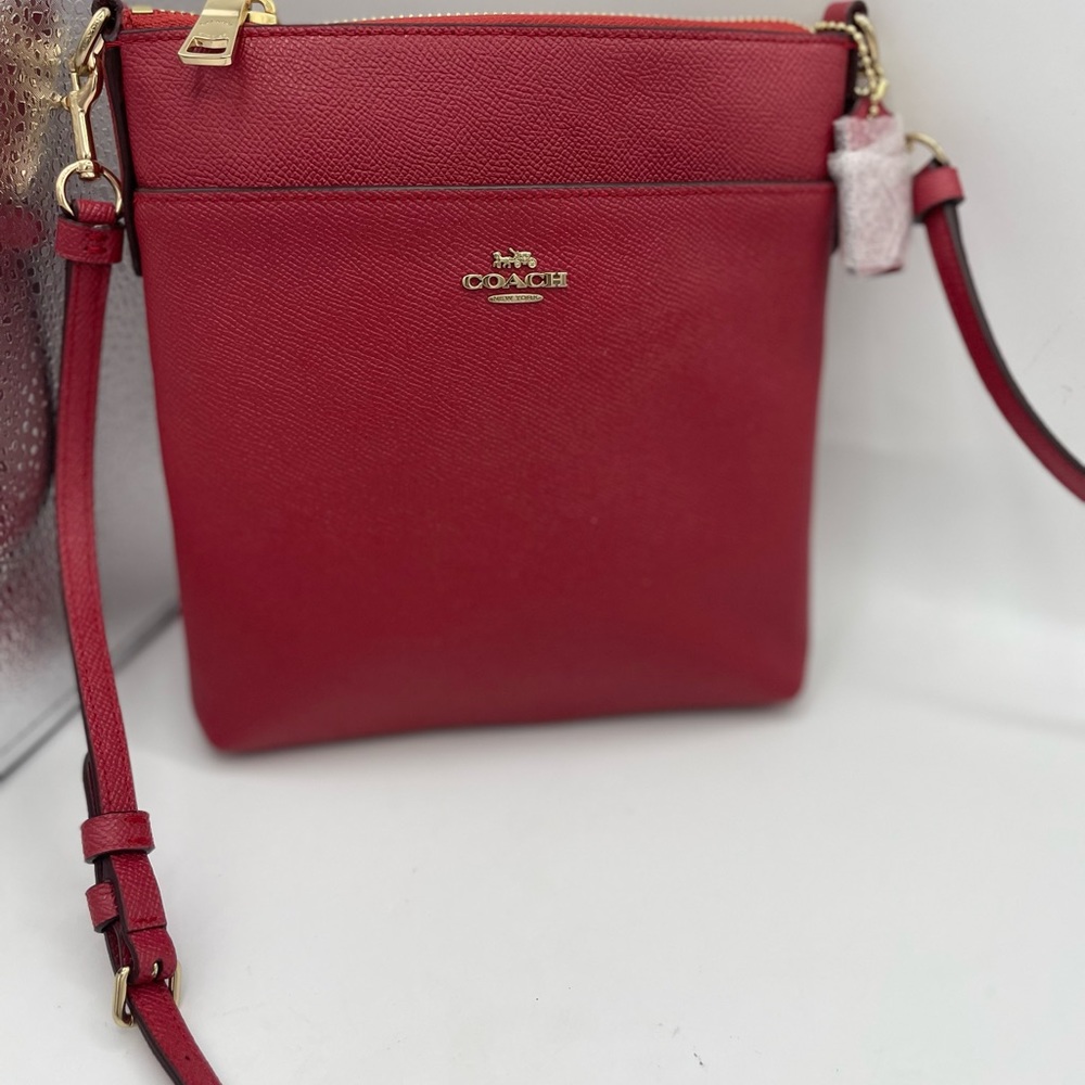 Coach Kitt Crossgrain Leather Messenger Crossbody Bag Gem